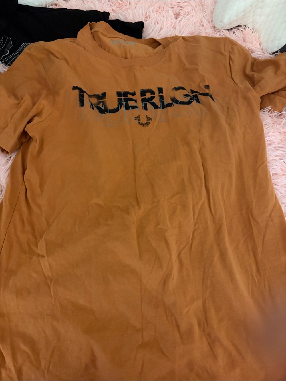 True Religion Short Sleeve Crewneck Tee in Rust